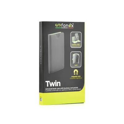 Fonex - Puzdro Twin Universal Book pre smartfón od 6,3'' do 6,7'', čierna