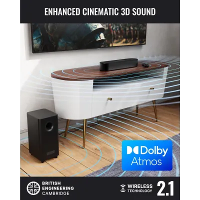 Majority - Soundbar a bezdrôtový Sub Bowfell Axis 2.1 Atmos, čierna