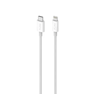 PURO - Kábel USB-C/MFI Lightning, 20 W, Plain, 1 m, biela