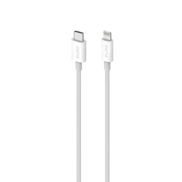 PURO - Kábel USB-C/MFI Lightning, 20 W, Plain, 1 m, biela