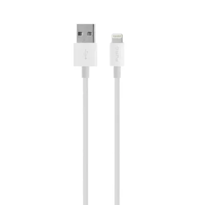 PURO - Kábel USB-A/MFI Lightning, 10 W, Plain, 1 m, biela