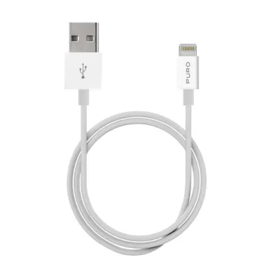 PURO - Kábel USB-A/MFI Lightning, 10 W, Plain, 1 m, biela