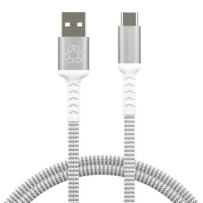 dbramante1928 - Kábel USB-C/USB-A, 18 W, re-charge, opletený, 1,2 m, biela