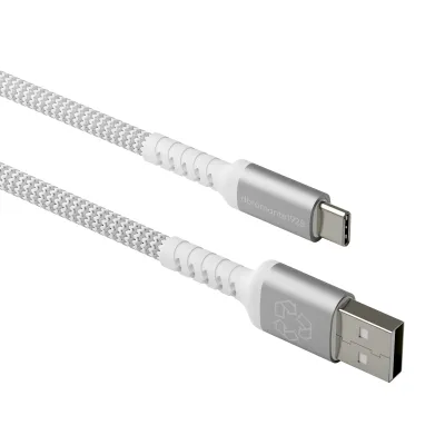 dbramante1928 - Kábel USB-C/USB-A, 18 W, re-charge, opletený, 1,2 m, biela