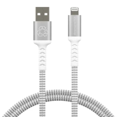 dbramante1928 - Kábel USB-A/Lightning, 12 W, re-charge, opletený, 1,2 m, biela