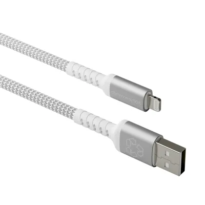 dbramante1928 - Kábel USB-A/Lightning, 12 W, re-charge, opletený, 1,2 m, biela