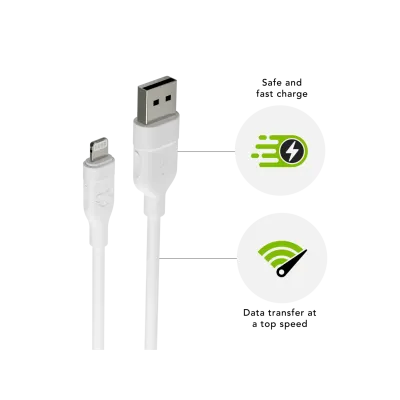 dbramante1928 - Kábel USB-A/Lightning, 12 W, re-charge, 1,2 m, biela