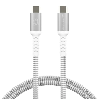 dbramante1928 - Kábel USB-C/USB-C, 100 W, re-charge, opletený, 1,2 m, biela