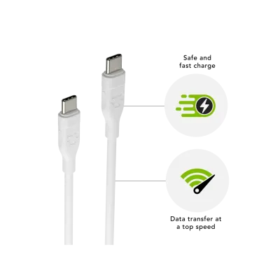 dbramante1928 - Kábel USB-C/USB-C, 100 W, re-charge, 2,5 m, biela
