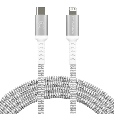 dbramante1928 - Kábel USB-C/Lightning, 30 W, re-charge, opletený, 2,5 m, biela