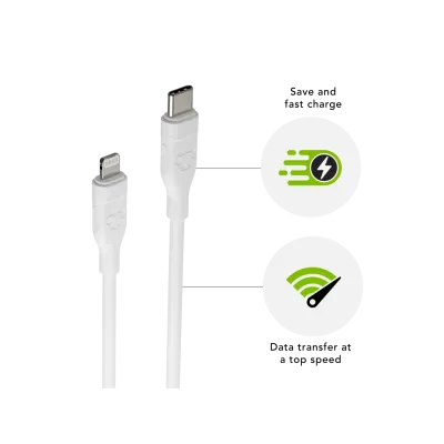 dbramante1928 - Kábel USB-C/Lightning, 30 W, re-charge, 2,5 m, biela