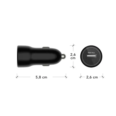 dbramante1928 - Autoadaptér re-charge USB-A, 18 W, čierna