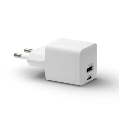 dbramante1928 - Cestovný adaptér re-charge GaN USB-A/USB-C, 30 W, biela