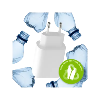 dbramante1928 - Cestovný adaptér re-charge GaN 2x USB-C, 2x 20 W, biela