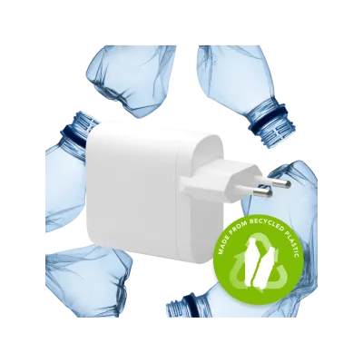 dbramante1928 - Cestovný adaptér re-charge GaN 2x USB-C, 45 W, biela