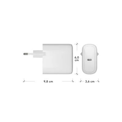 dbramante1928 - Cestovný adaptér re-charge GaN USB-C, 65 W, biela