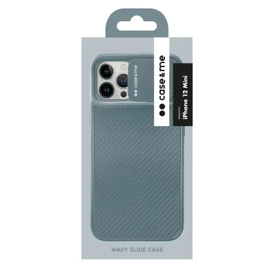 case&me - Puzdro Wavy Slide pre iPhone 12 mini, zelená