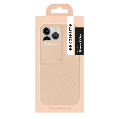case&me - Puzdro Wavy Slide pre iPhone 13 Pro, salmone