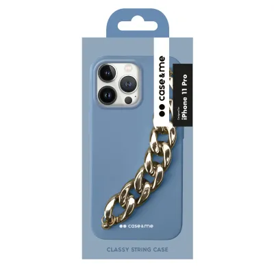 case&me - Puzdro Classy String pre iPhone 11 Pro, modrá