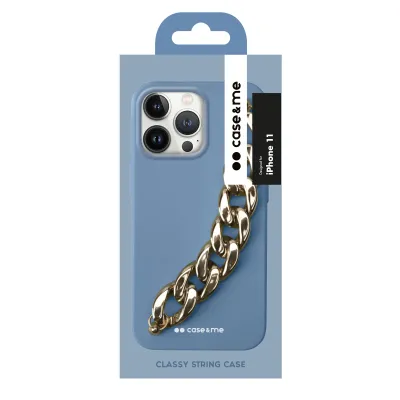 case&me - Puzdro Classy String pre iPhone 11, modrá