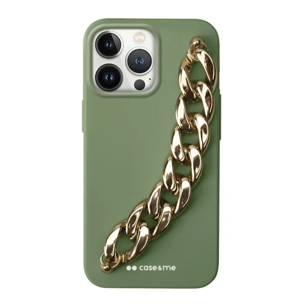 case&me - Puzdro Classy String pre iPhone 12/12 Pro, zelená