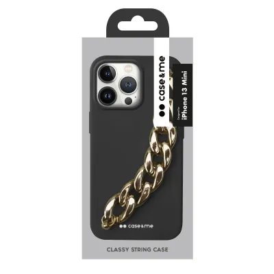 case&me - Puzdro Classy String pre iPhone 13 mini, čierna