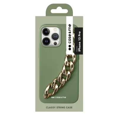 case&me - Puzdro Classy String pre iPhone 13 Pro, zelená