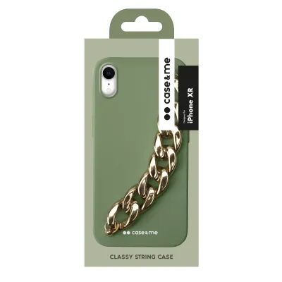 case&me - Puzdro Classy String pre iPhone XR, zelená
