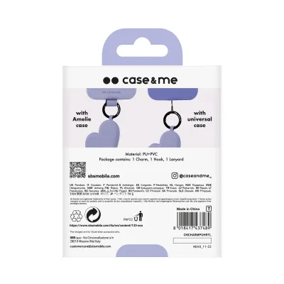case&me - Prívesok Amelie Charm Heart, lavender