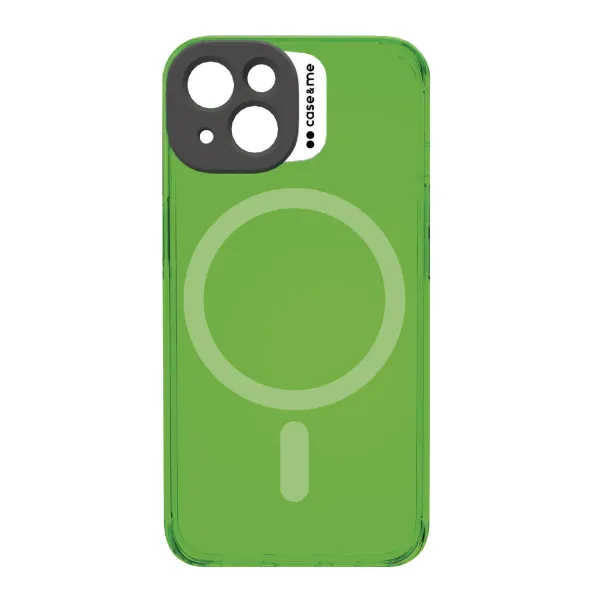 case&me - Puzdro Neon s MagSafe pre iPhone 14, zelená