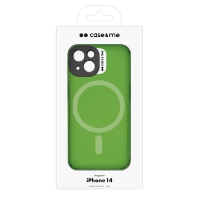 case&me - Puzdro Neon s MagSafe pre iPhone 14, zelená