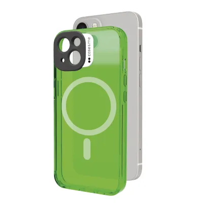 case&me - Puzdro Neon s MagSafe pre iPhone 14, zelená