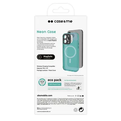 case&me - Puzdro Neon s MagSafe pre iPhone 14 Pro, modrá