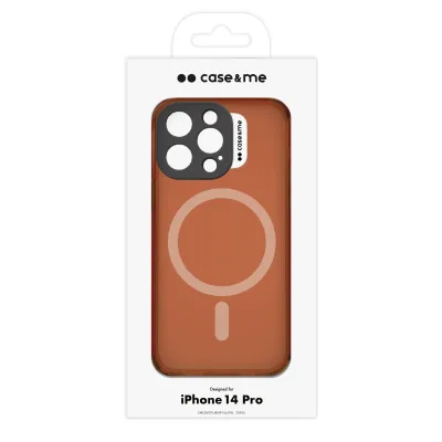 case&me - Puzdro Neon s MagSafe pre iPhone 14 Pro, oranžová