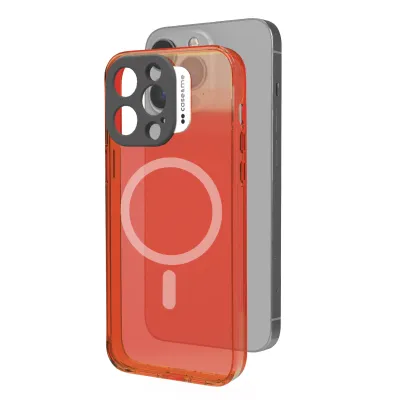 case&me - Puzdro Neon s MagSafe pre iPhone 14 Pro, oranžová