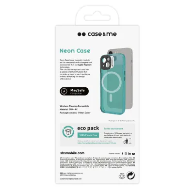 case&me - Puzdro Neon s MagSafe pre iPhone 14 Plus, modrá