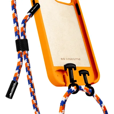 case&me - Puzdro Bond s náhrdelníkom pre iPhone 14/13, oranžová