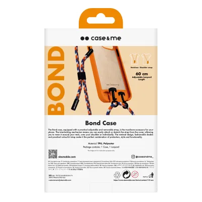 case&me - Puzdro Bond s náhrdelníkom pre iPhone 14/13, oranžová