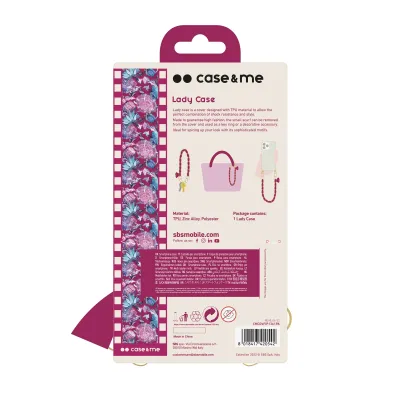 case&me - Puzdro Lady Case s retiazkou na zápästie a šatkou pre iPhone 13 Pro, ivory