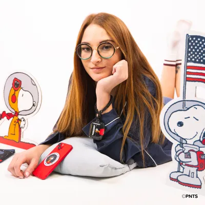 case&me - Držiak Snappy pre smartfóny, kompatibilný s MagSafe, Snoopy Astronaut