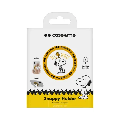case&me - Držiak Snappy pre smartfóny, kompatibilný s MagSafe, Snoopy All Smiles Classic