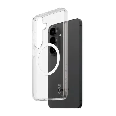 CARE - Puzdro Urban Explorer s bielym QI pre Samsung Galaxy S26, transparentná