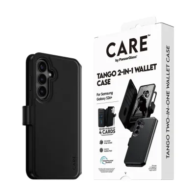 CARE - Puzdro Tango Wallet Two-In-One s QI pre Samsung Galaxy S26+, čierna