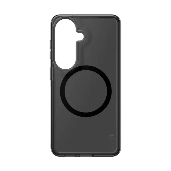 CARE - Puzdro Smokey s čiernym QI pre Samsung Galaxy S26, čierna