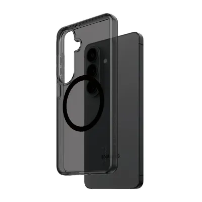 CARE - Puzdro Smokey s čiernym QI pre Samsung Galaxy S26, čierna