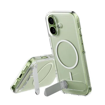 CARE - Puzdro Kickstand pre iPhone 17, transparentná
