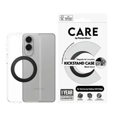 CARE - Puzdro Kickstand pre Samsung Galaxy S25 Edge, čierna