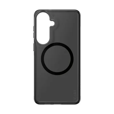 CARE - Puzdro Smokey s čiernym QI pre Samsung Galaxy S26+, čierna