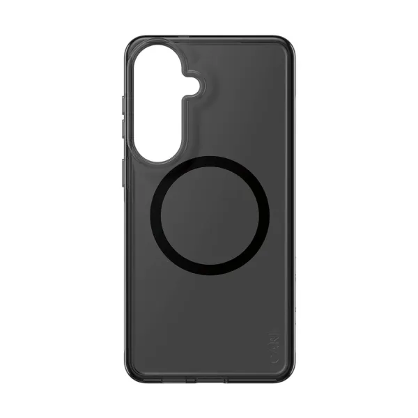 CARE - Puzdro Smokey s čiernym QI pre Samsung Galaxy S26+, čierna