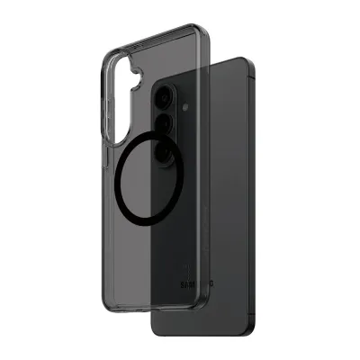 CARE - Puzdro Smokey s čiernym QI pre Samsung Galaxy S26+, čierna